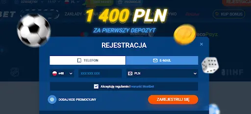 Bonus powitalny przy pierwszym depozycie w MostBet